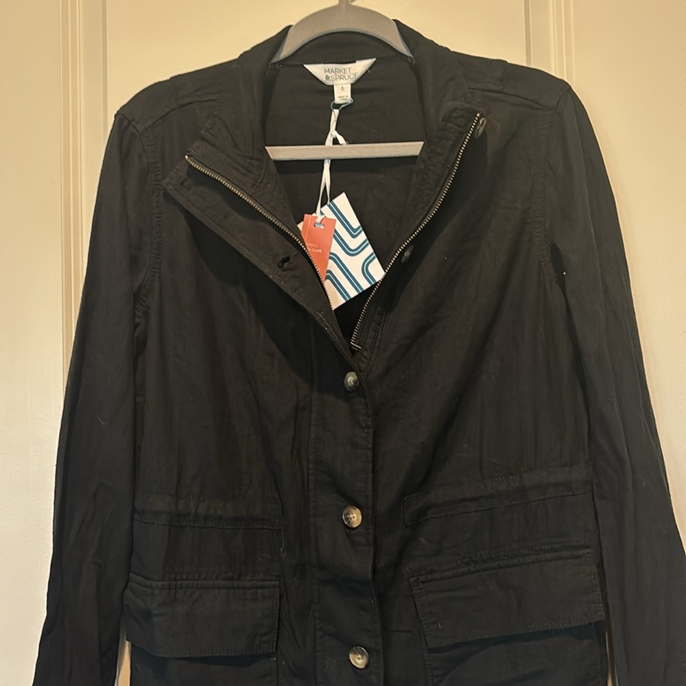 NWT Market & Spruce Linen blend Jacket.  Size Small but would fit a medium - Picture 5 of 5
